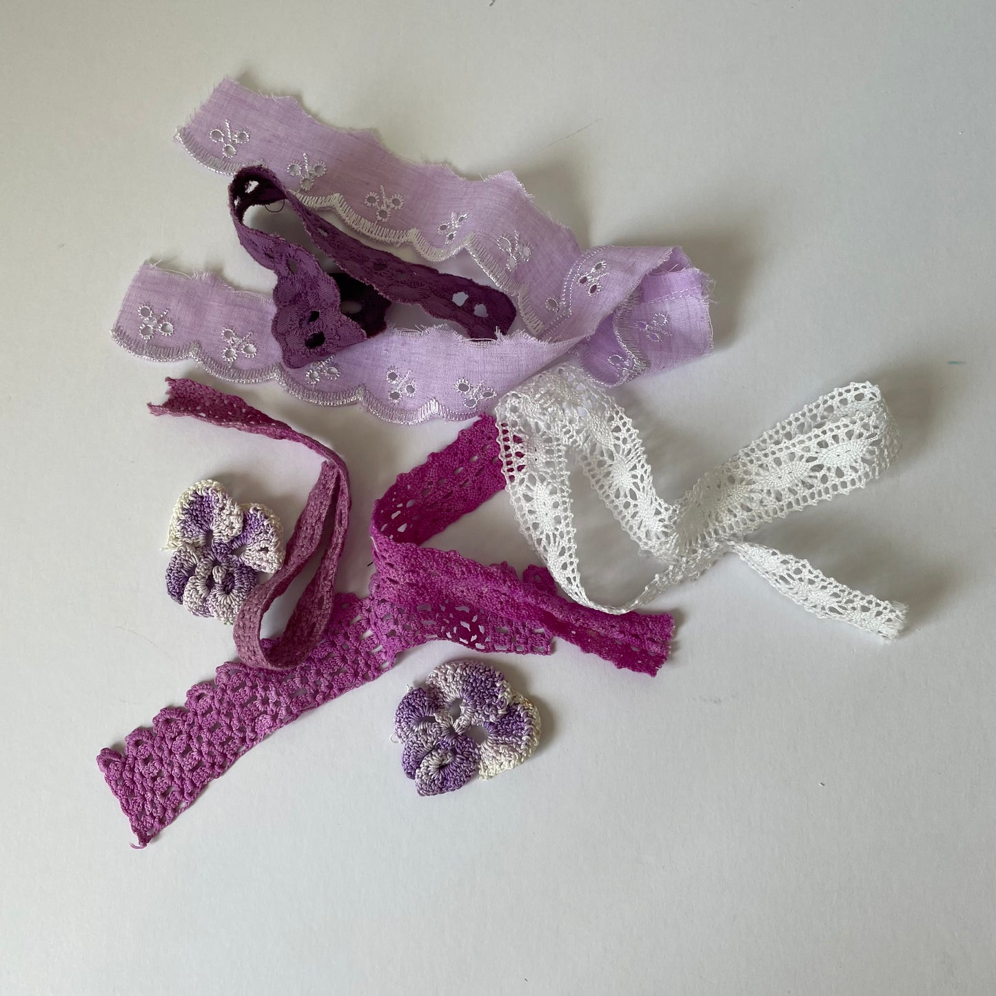 Hand-Dyed Vintage Textile Pack No.3 — Purple, Lilac, Grey & Plum