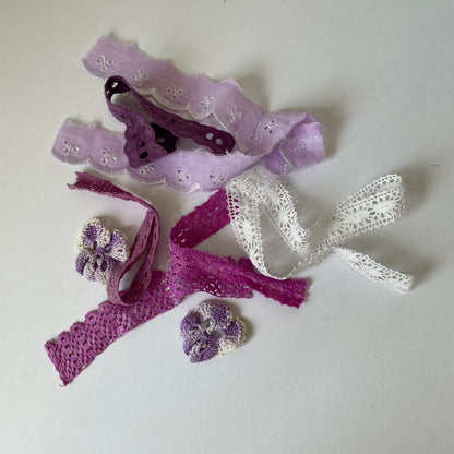 Hand-Dyed Vintage Textile Pack No.3 — Purple, Lilac, Grey & Plum