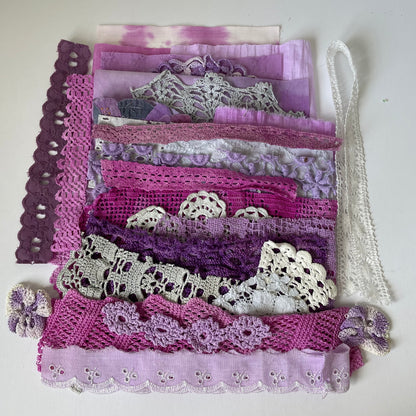 Hand-Dyed Vintage Textile Pack No.3 — Purple, Lilac, Grey & Plum