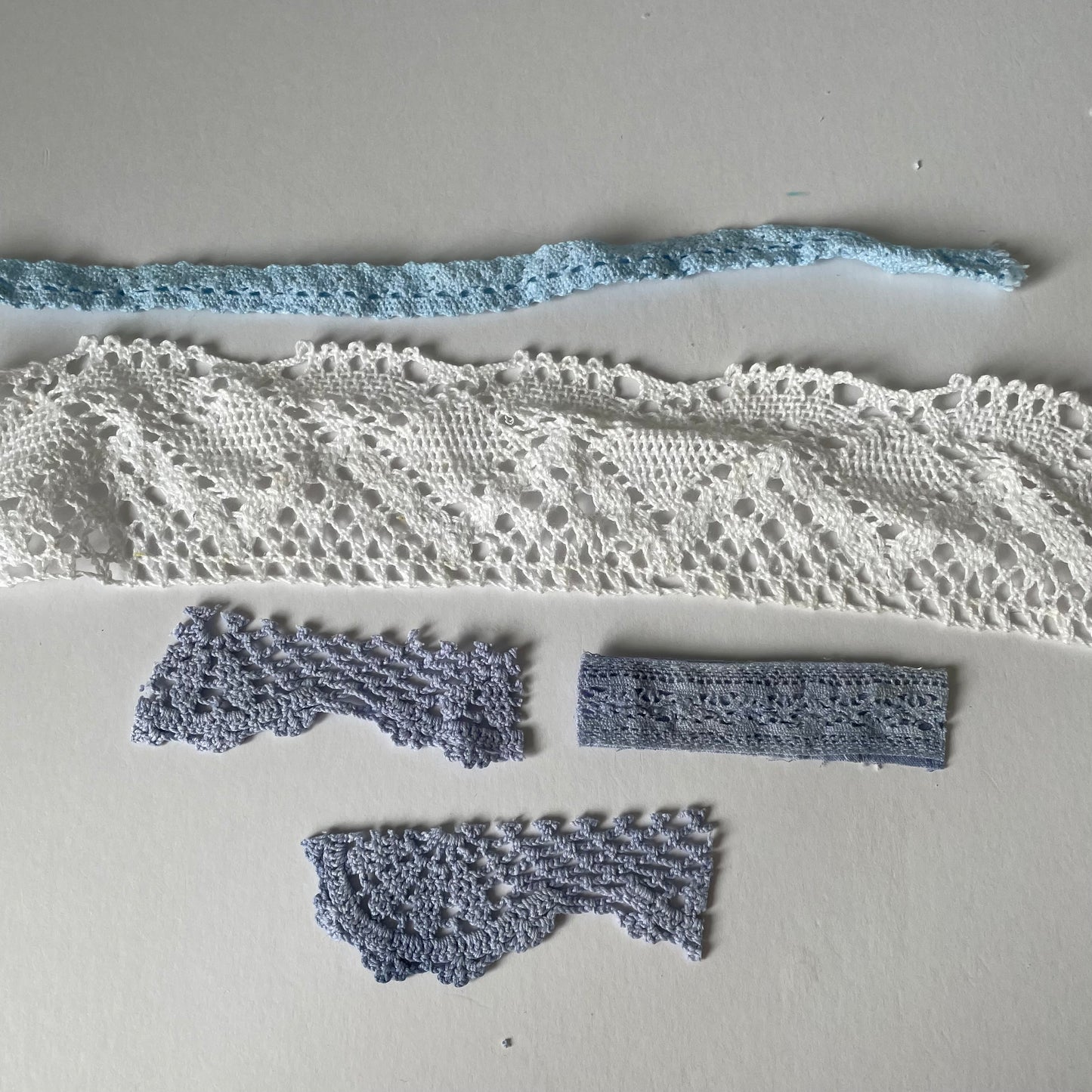 Hand-Dyed Vintage Textile Pack No.1 — Blue, Grey and White
