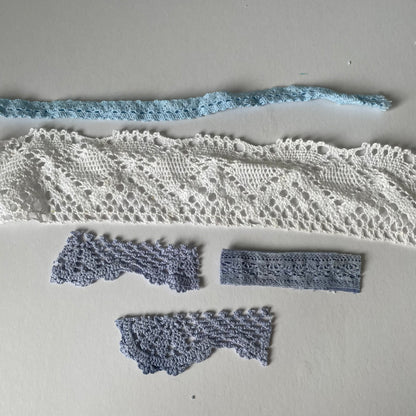 Hand-Dyed Vintage Textile Pack No.1 — Blue, Grey and White