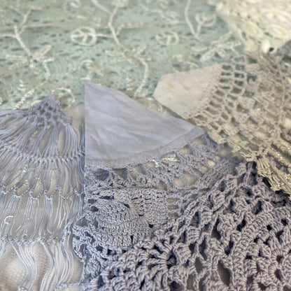 Hand-Dyed Vintage Textile Pack No.3 — Blue, Grey and White