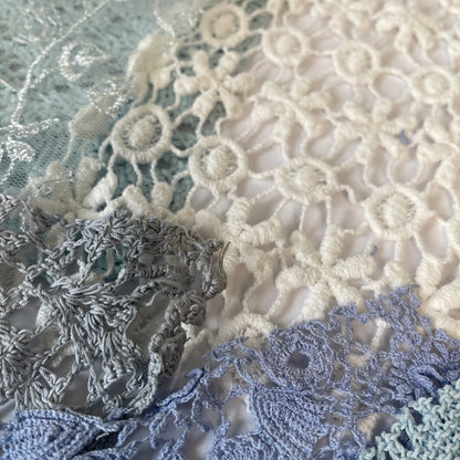 Hand-Dyed Vintage Textile Pack No.3 — Blue, Grey and White