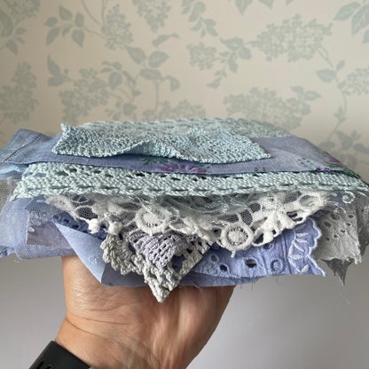 Hand-Dyed Vintage Textile Pack No.3 — Blue, Grey and White