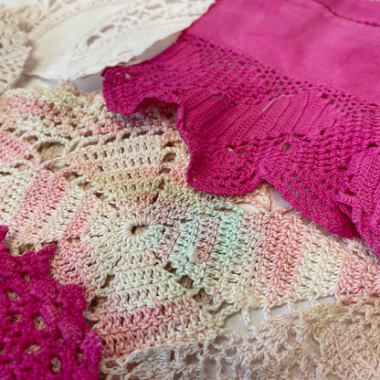 Hand-Dyed Vintage Textile Pack - Pink and White