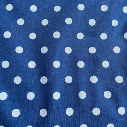 Blue and Ivory Spot Cotton Canvas Fabric