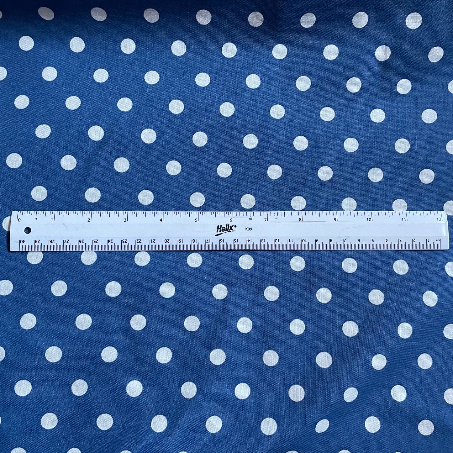 Blue and Ivory Spot Cotton Canvas Fabric