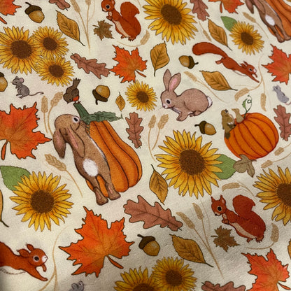 Belle & Boo Halloween Pumpkin Autumn Print Fabric – 100% Cotton Fabric – 25cm Units
