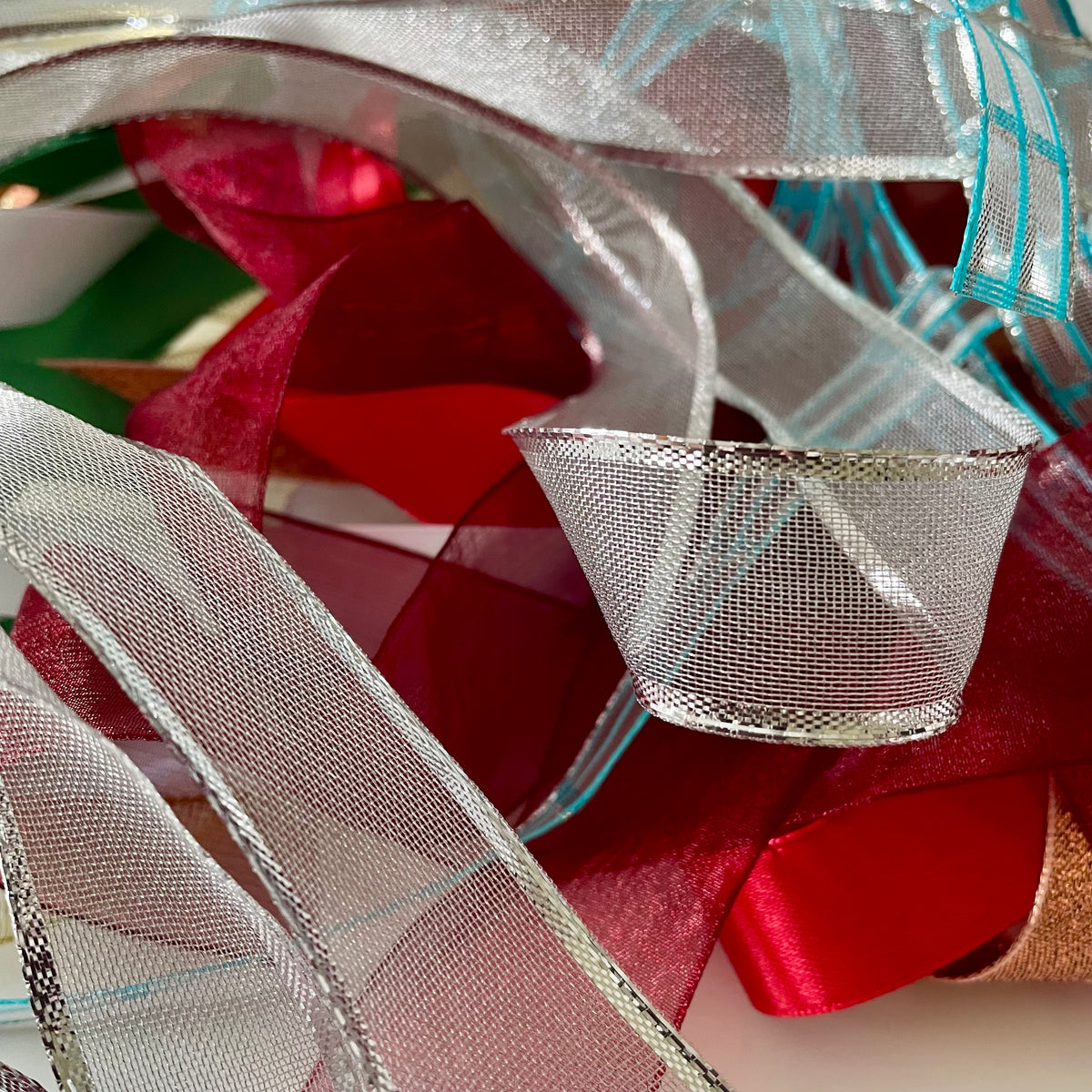 Christmas Ribbon Bundle – 10 x 2m | Mixed Colours| Mixed Widths