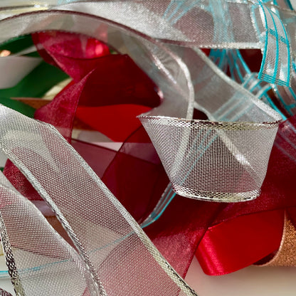 Christmas Ribbon Bundle – 10 x 2m | Mixed Colours| Mixed Widths