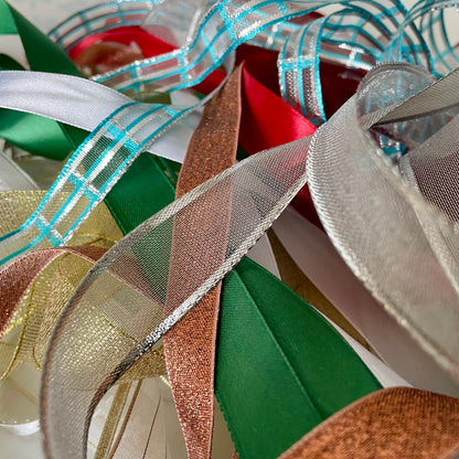 Christmas Ribbon Bundle – 10 x 2m | Mixed Colours| Mixed Widths