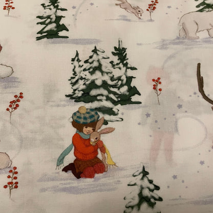 Belle & Boo Halloween Nostalgic Christmas Scene Fabric – 100% Cotton Fabric – 25cm Units