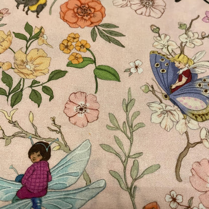 Belle & Boo Bug Floral Spring Scene Fabric – 100% Cotton Fabric – 25cm Units