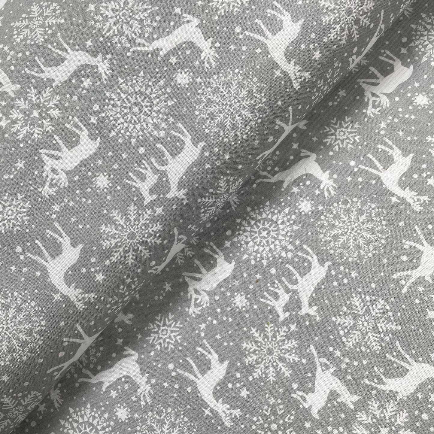 Crafty Fabrics Snowflakes and Reindeers on Navy, Grey or Red Christmas 100% Craft Cotton Fabric