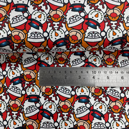 Crafty Fabrics Santa Snowman Reindeer Christmas 100% Craft Cotton Fabric