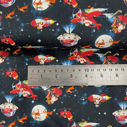 Crafty Fabrics Novelty Santa in Space Galaxy Christmas 100% Craft Cotton Fabric