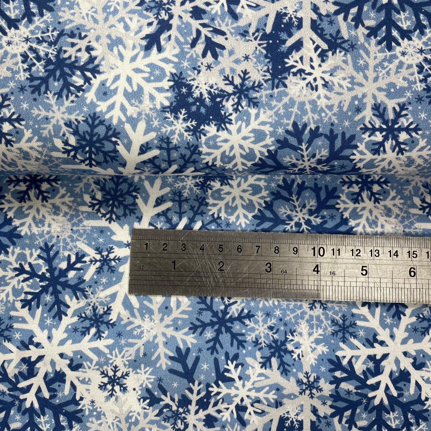 Crafty Fabrics Snowflakes on Red or Blue Christmas 100% Craft Cotton Fabric