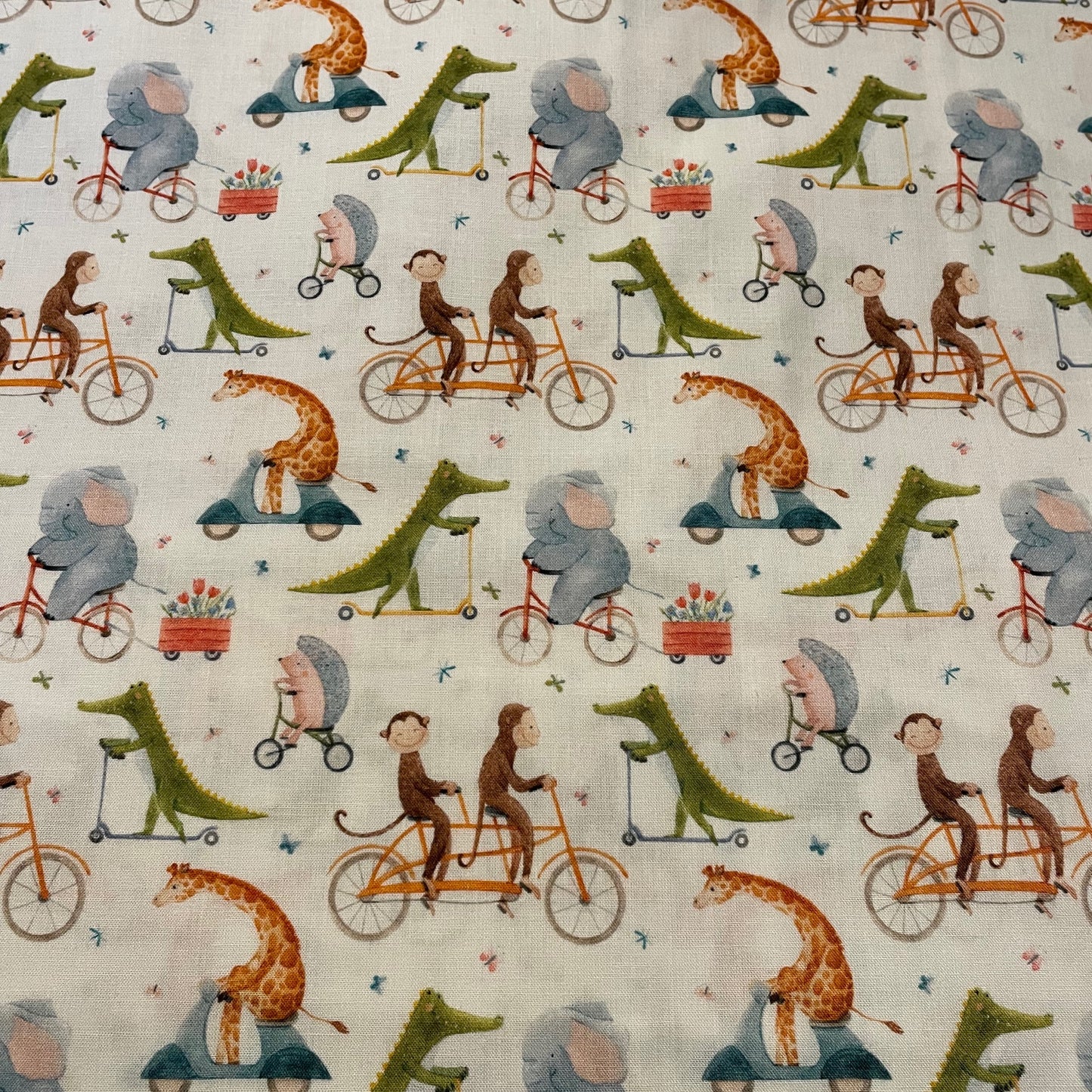 100% Cotton Fabric Craft BoHo Tents Dinosaurs Animals on Transport Jungle by Craft Cotton Company