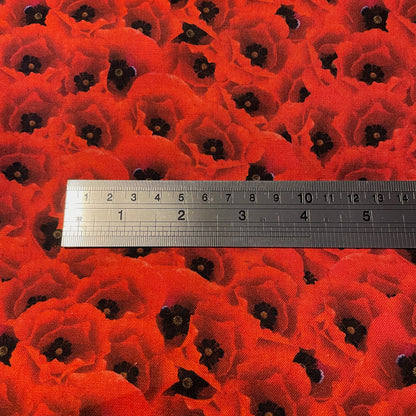 100% Cotton Fabric Craft Poppies Remembrance Day by Craft Cotton Company