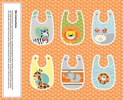 Bungle Jungle Bib Fabric Panel  232P Henry Glass 100% Cotton