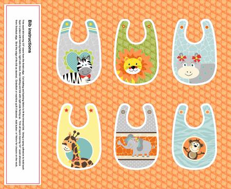 Bungle Jungle Bib Fabric Panel  232P Henry Glass 100% Cotton