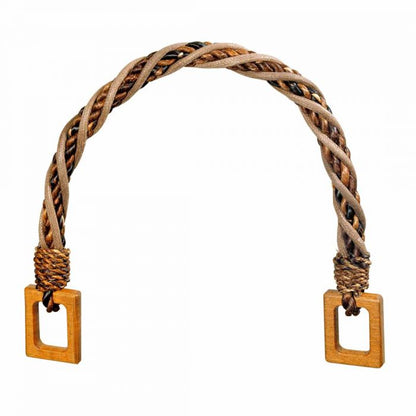 Prym Madeleine Bag Handles Braided Abaca Fibre Handles with Wooden Loops, 34cm Pack of 2