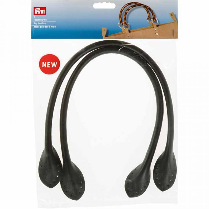 Prym Marie Bag Handles Black Leather Handles with Internal Structure, 53cm Pack of 2