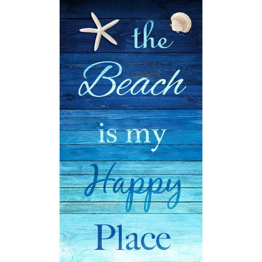 Timeless Treasures The Beach is my Happy Place Panel 100% Quilter's Cotton Quilt Crafts Children
