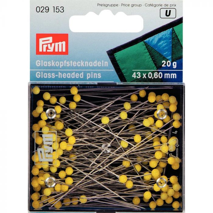 Prym Multi Coloured Glass Headed Pins Length 60mm 029153