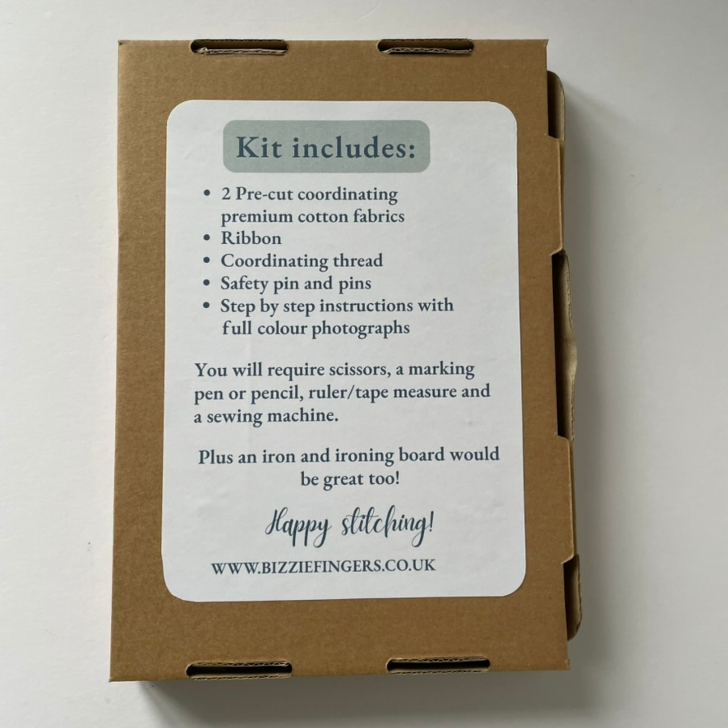 Sew Your Own Lined Drawstring Bag | 6 Different Kits | Beginner Sewing Kit | Premium Cotton Fabric | Full Instructions Included (Copy)