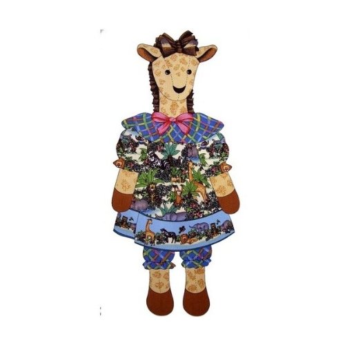 Vintage Ginger Giraffe Toy Fabric Panel 100% Cotton