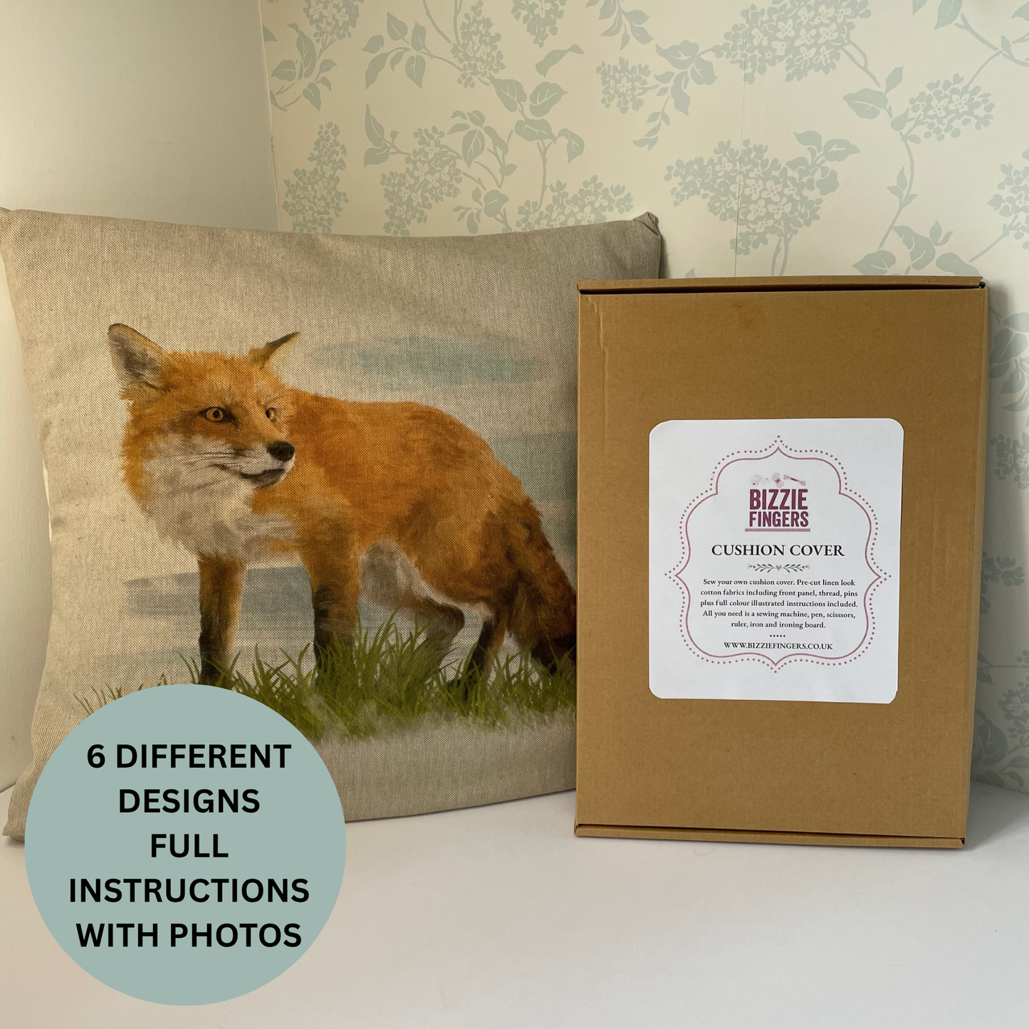 Sew Your Own Cushion Cover | 6 Different Kits | Beginner Sewing Kit | Premium Cotton Fabric | Full Instructions Included
