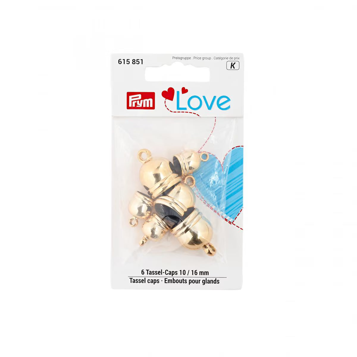Prym Love Tassel Caps Mixed Sizes Silver or Brass