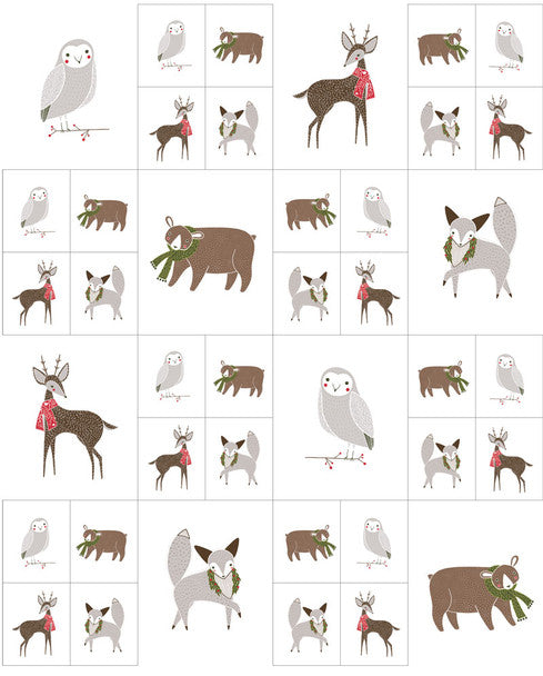 Moda Merriment Gingiber Creatures 2 Panels 100% Cotton Christmas