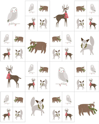 Moda Merriment Gingiber Creatures 2 Panels 100% Cotton Christmas