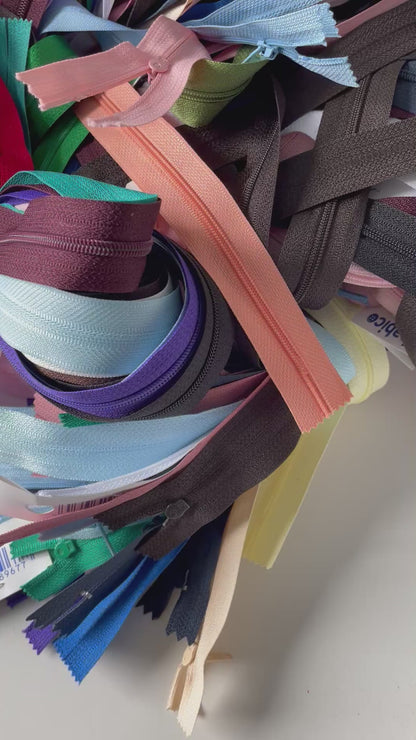 Mixed Bundle of #3 Closed Zippers Zips Various Colours and Sizes Dressmaking Craft