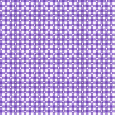 NEW MAKOWER Summer Days Lilac Gingham Floral Check 2553 L 100% Premium Cotton Fabric
