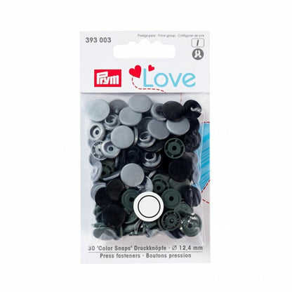 Prym Love Non-sew Colour Snaps Round Assorted Colours Available