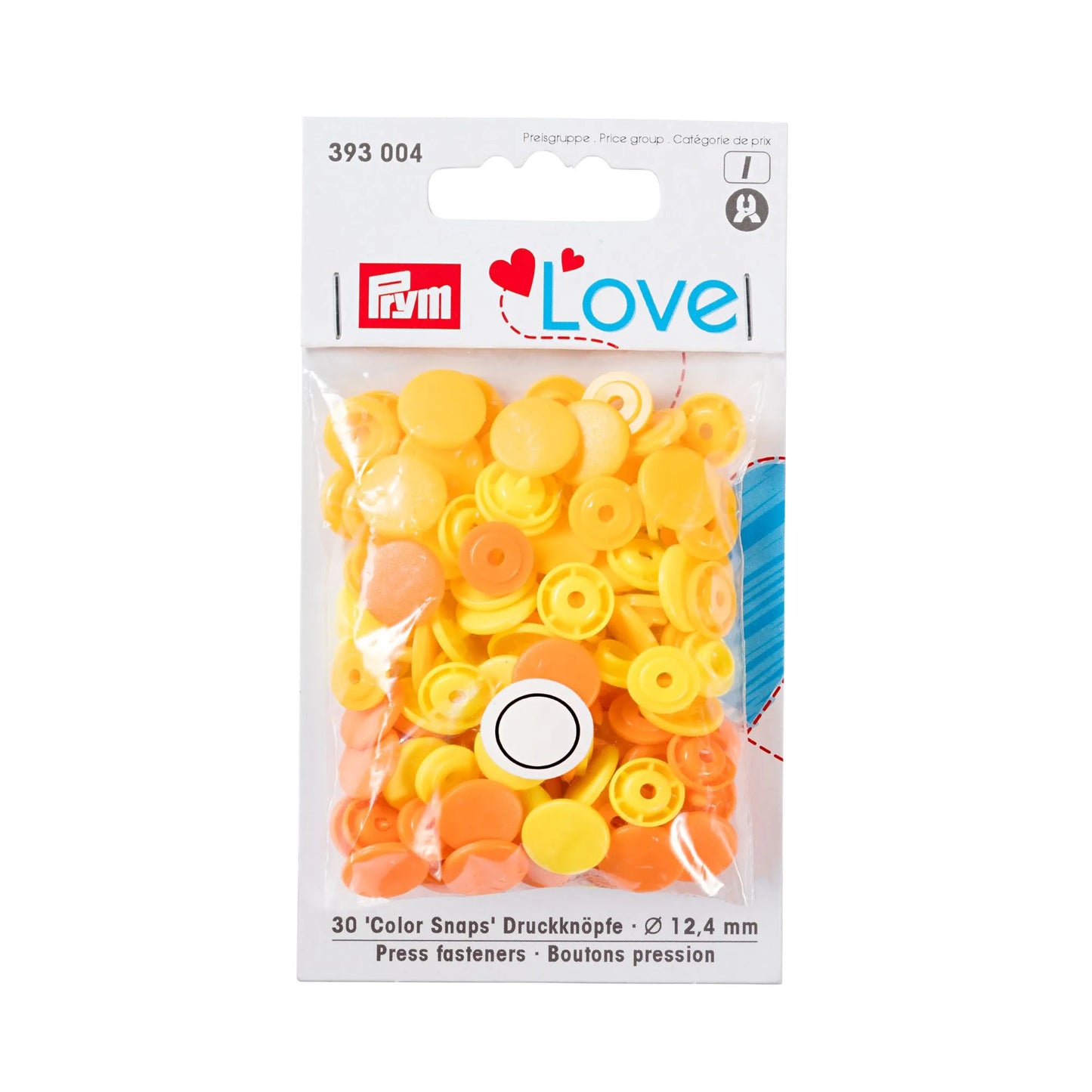 Prym Love Non-sew Colour Snaps Round Assorted Colours Available