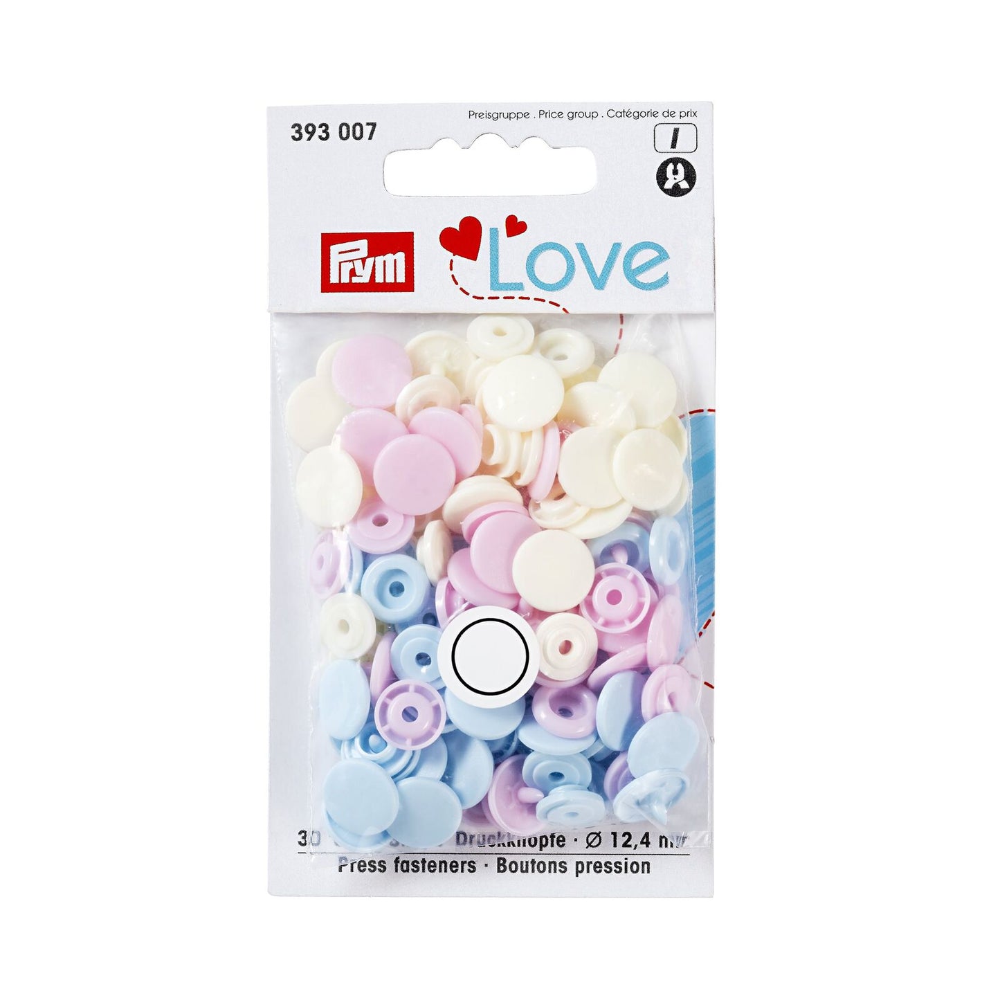 Prym Love Non-sew Colour Snaps Round Assorted Colours Available
