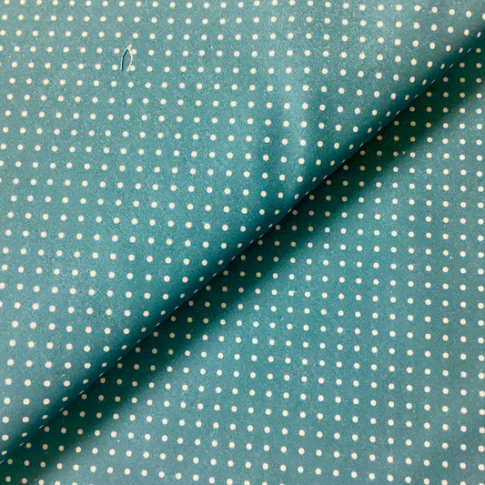 STOFF  Bord de Mer Turquoise with White Polka Dot 100% Premium Cotton Fabric