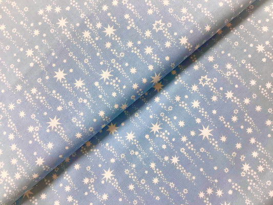 Dear Stella Blue with White Stars 819 100% Premium Cotton Fabric