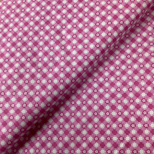 Makower Summer Days Pink Gingham Check 2553 P 100% Premium Cotton Fabric