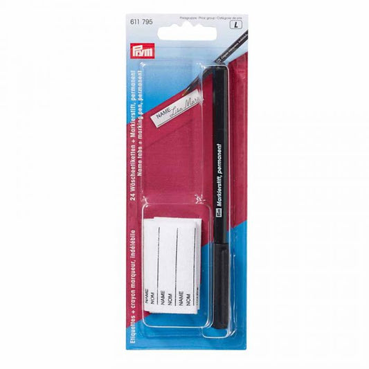 Prym Laundry Name Tags with Marker 611795