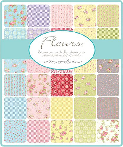 MODA Fleurs by Brenda Riddle  Mini Candy Charm Pack 100% Premium Cotton Fabric Patchwork Quilting