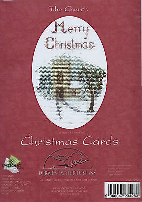 Derwentwater Christmas Xmas Card Cross Stitch Kits Church, Bear, Drink and Tree