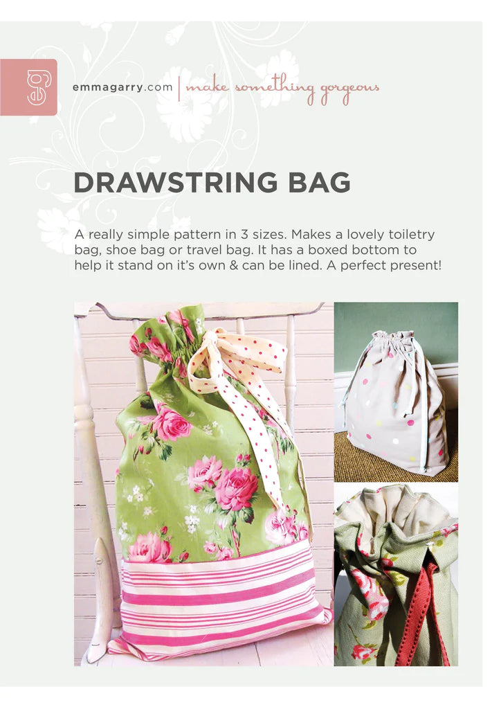 Drawstring Bag Pattern by Emma Garry
